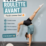 Femme réalisant un front walkover sur un tapis de gymnastique