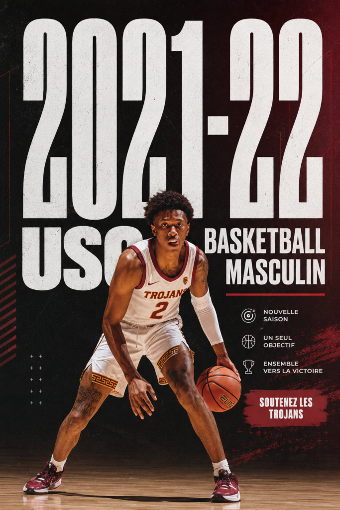 Jesse Wu en action sur le terrain de basket, représentant son équipe universitaire en 2021.