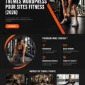 Capture d'écran d'un site de fitness utilisant un thème WordPress moderne.