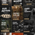 Modèle Canva coloré pour un événement de course à pied