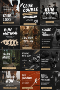 Modèle Canva coloré pour un événement de course à pied