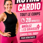 Femme faisant une routine cardio complète à la maison