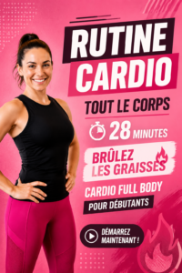 Femme faisant une routine cardio complète à la maison