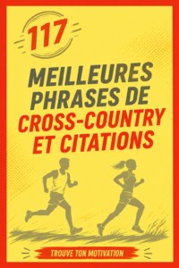 Slogan inspirant en fond d'une course de cross-country