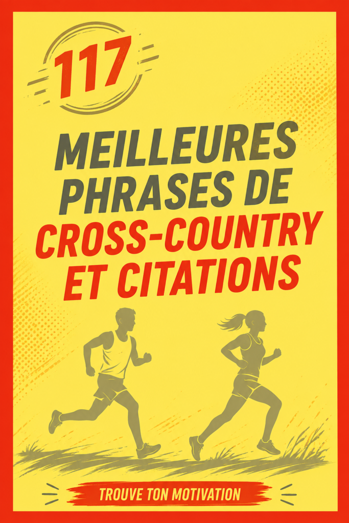 Slogan inspirant en fond d'une course de cross-country