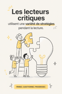Femme en train de lire avec un carnet de notes pour une lecture critique.
