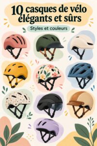 Casques de vélo colorés et élégants sur un fond lumineux