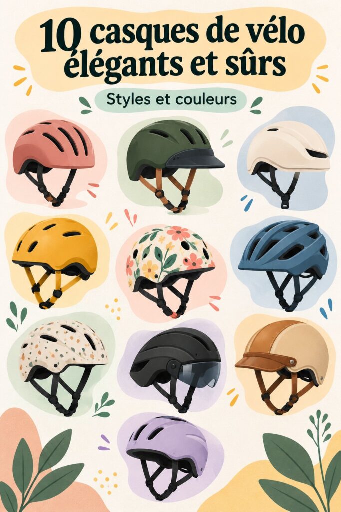 Casques de vélo colorés et élégants sur un fond lumineux