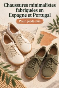 Chaussures minimalistes confortables fabriquées en Espagne, idéales pour le sport et le quotidien.
