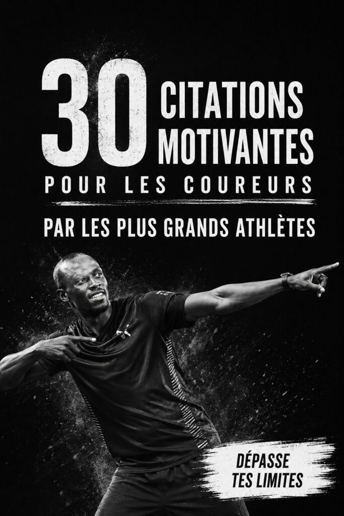 Citations inspirantes pour coureurs affichées sur un joli fond coloré.