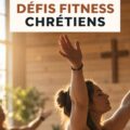 Femme joyeuse s'entraînant lors d'un défi fitness en extérieur.