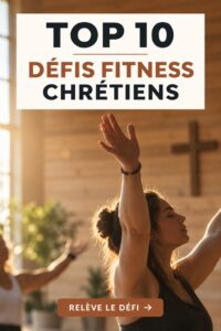 Femme joyeuse s'entraînant lors d'un défi fitness en extérieur.
