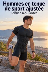 Homme en lycra effectuant un entraînement intensif dans un parc