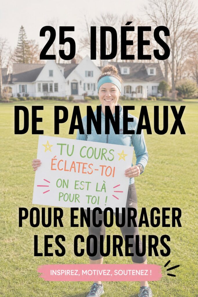 Pancarte colorée avec un message motivant pour les coureurs lors d'une course