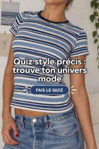 Une femme souriante tient des vêtements correspondant à son style de mode