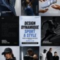 Femme portant un ensemble de vêtements de sport dynamiques avec des couleurs vives