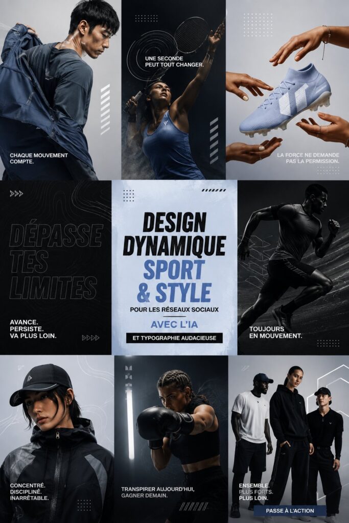 Femme portant un ensemble de vêtements de sport dynamiques avec des couleurs vives