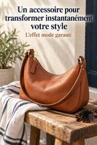 Femme stylée arborant un accessoire tendance qui rehausse son look.