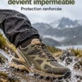 Chaussure de trail Asics Gel-Terrain GORE-TEX sur un sentier en forêt