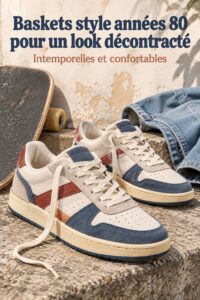 Chaussures Adidas vintage des années 80 sur fond coloré