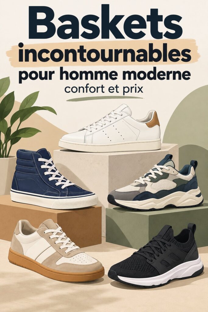 Baskets modernes pour homme, alliant confort et style.
