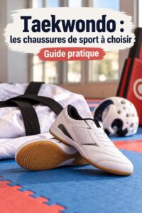 Chaussures de sport adaptées au Taekwondo, idéales pour un entraînement de qualité.