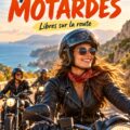 Photo d'une femme en moto sur une route sinueuse, symbole de liberté et de passion.