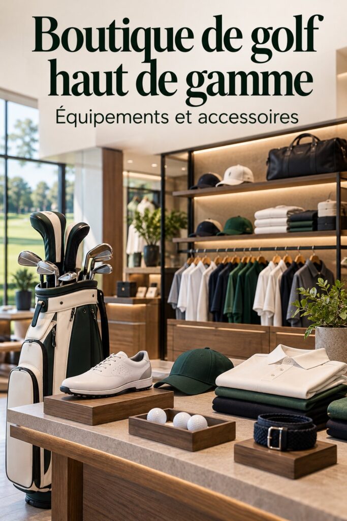 Vue de la boutique de golf à The Hills, équipée pour toutes les golfeuses