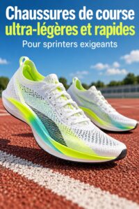 Chaussures Puma Fast-R Nitro Elite 3 alignées sur un fond de piste d'athlétisme, mettant en évidence leur légèreté et design moderne.