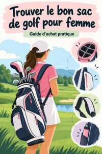 Sac de golf féminin élégant sur un parcours de golf