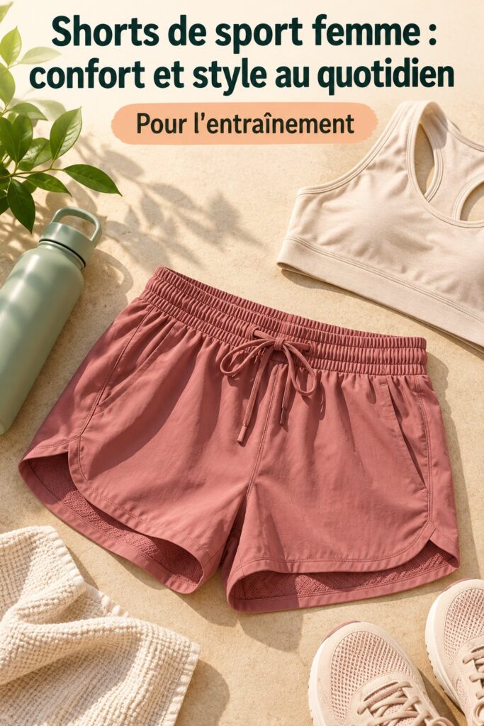 Femme portant des shorts de sport élégants et confortables pendant une séance d'entraînement