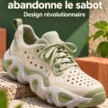 Une femme portant des sneakers Crocs au style moderne et décontracté dans un cadre urbain.